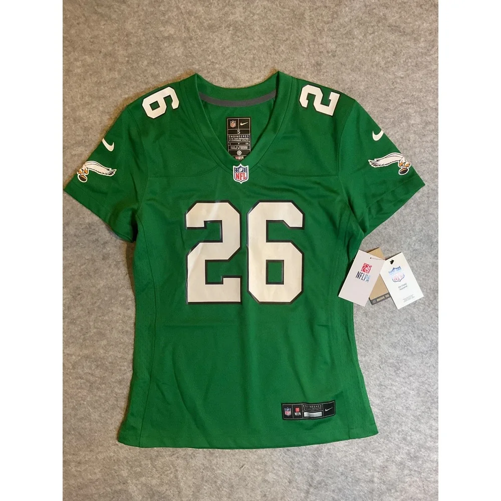NWT Nike NFL Philadelphia Eagles Saquon Barkley 26 Jersey Kelly Green Women's S
